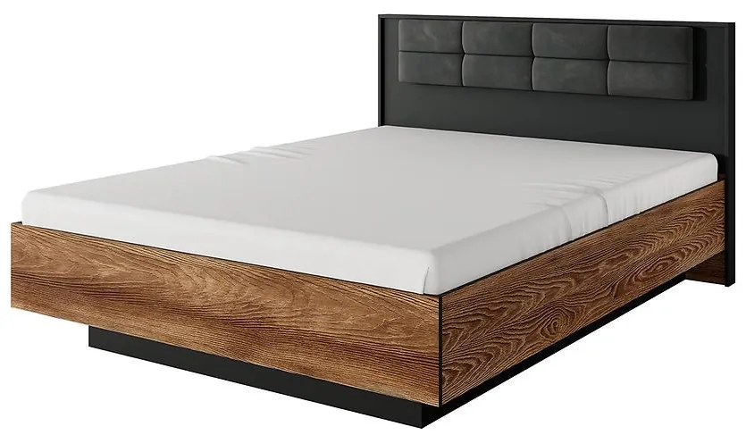 Posteľ MILTON Gaštanová/antracitová