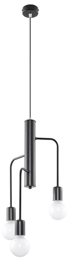 Luster na lanku DUOMO 3M 3xE27/60W/230V čierna