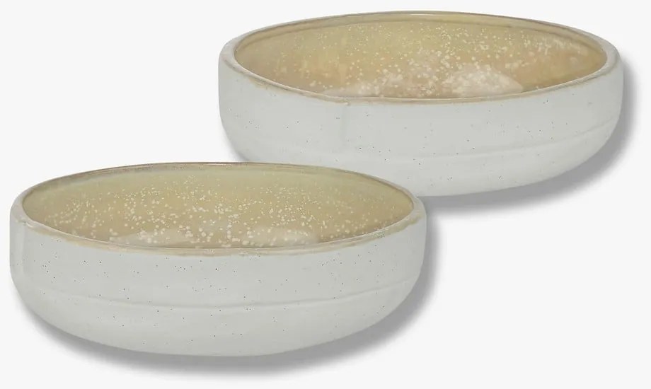 Bielo-béžové misky v súprave 2 ks z kameňa ø 13,5 cm Sand Grain – Mette Ditmer Denmark