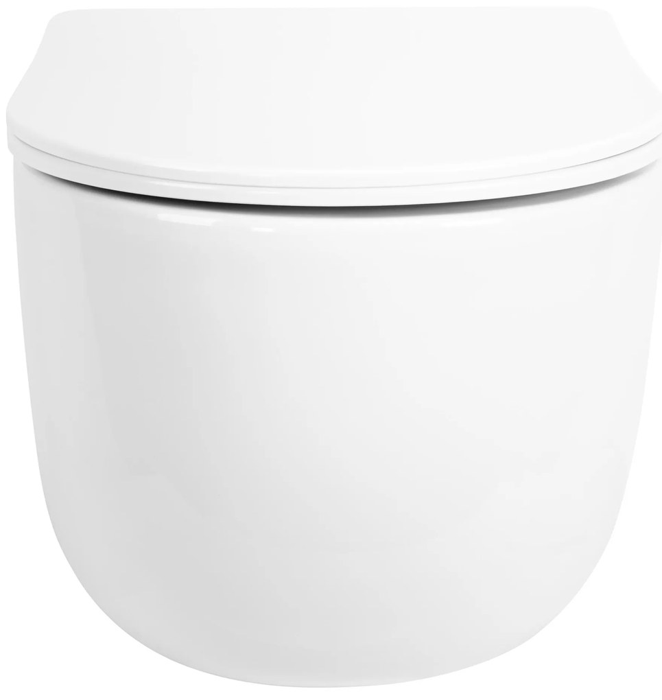 Rea Richard Tornado, závesná WC misa 490x360x325 mm + WC sedadlo z duroplastu, biela lesklá, REA-C4802