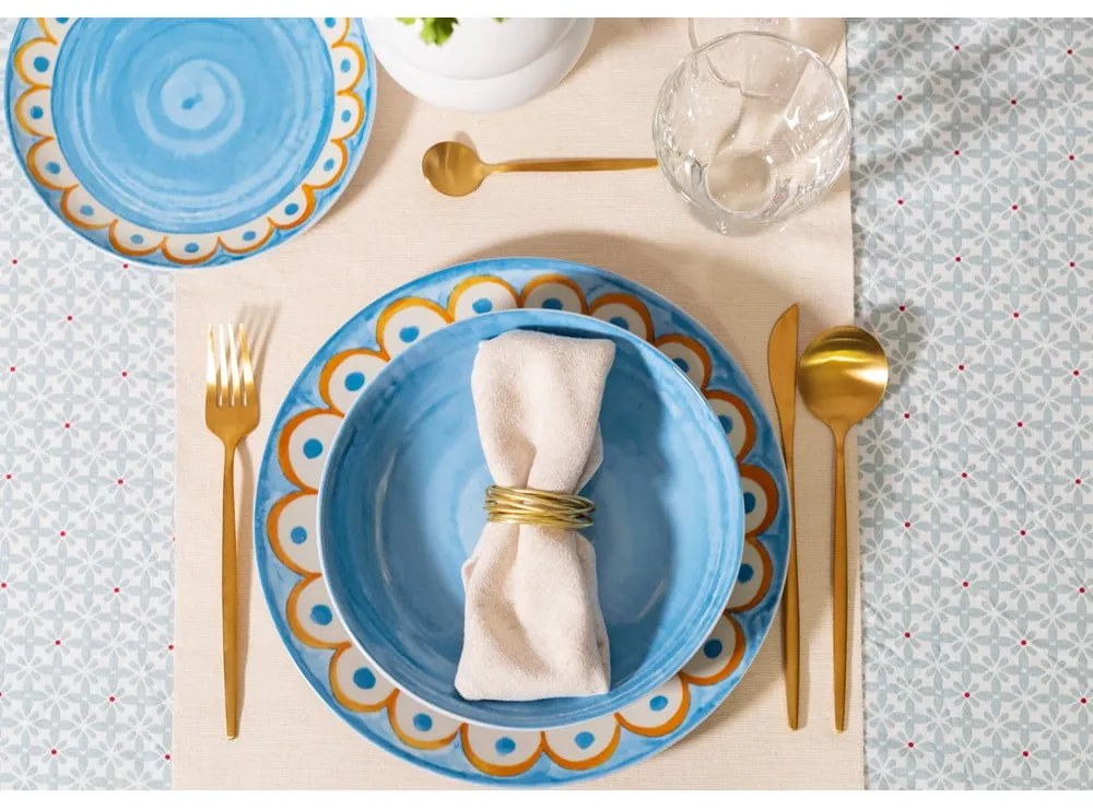 Svetlomodré porcelánové taniere v súprave 6 ks ø 27 cm Tangeri blue – Villa Altachiara
