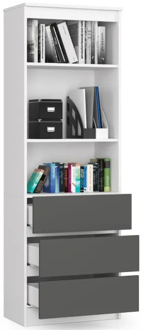 Regál R60 3SZ 2P CLP biely / sivý