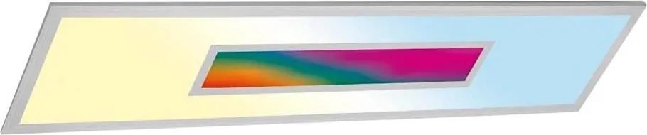 LED RGBW stmievateľný panel LED/20W/230V strieborný + diaľkové ovládanie