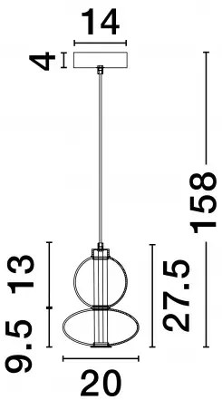 LED stmievateľný čierno-šedý moderný luster Bally
