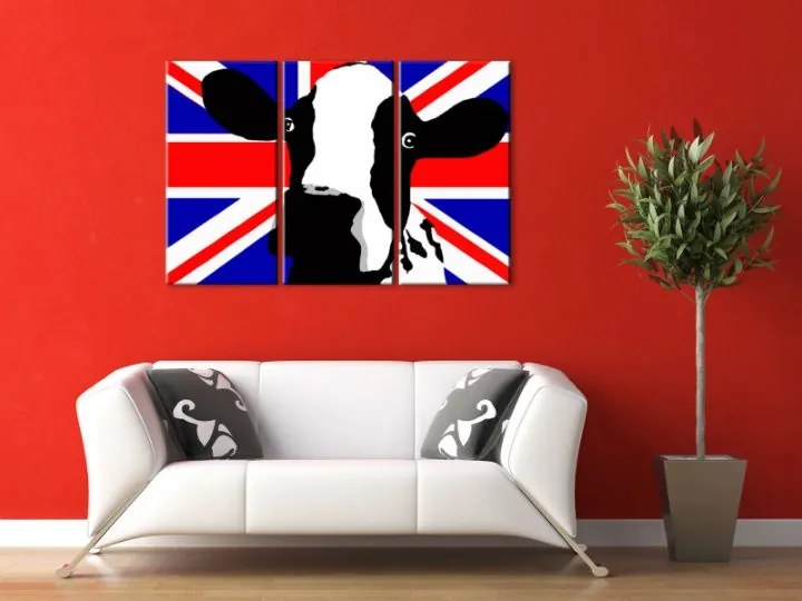 Ručne maľovaný POP Art obraz Cow 3 dielny  cow2