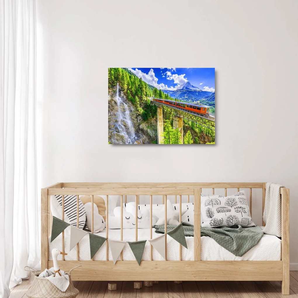 Sklenený obraz - Matterhorn, Zermatt, Valais, Švajčiarsko (70x50 cm)
