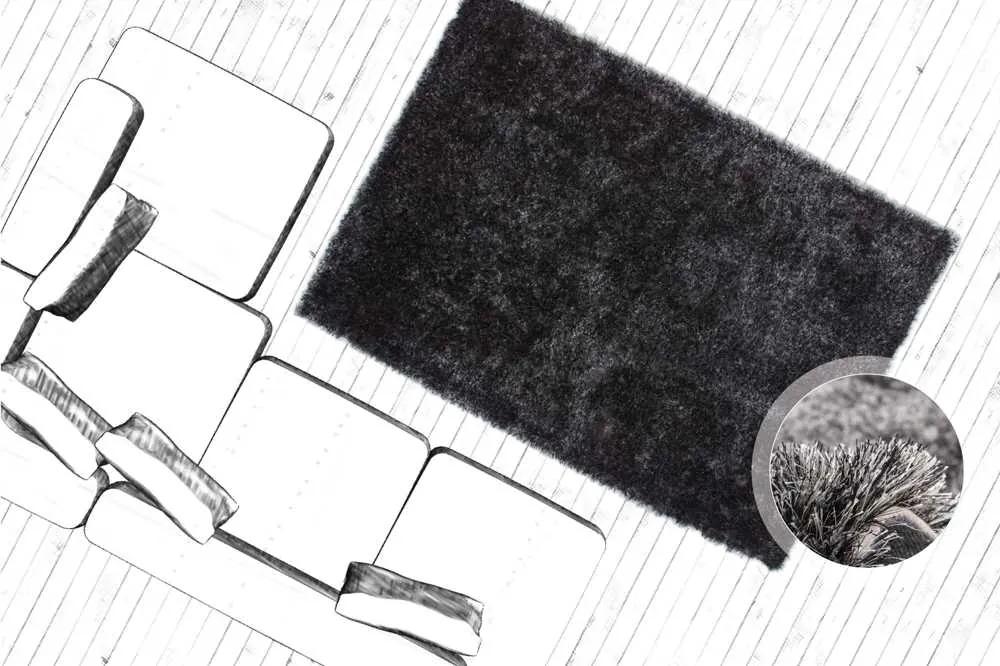 Lalee Kusový koberec Twist 600 Anthracite Rozmer koberca: 160 x 230 cm