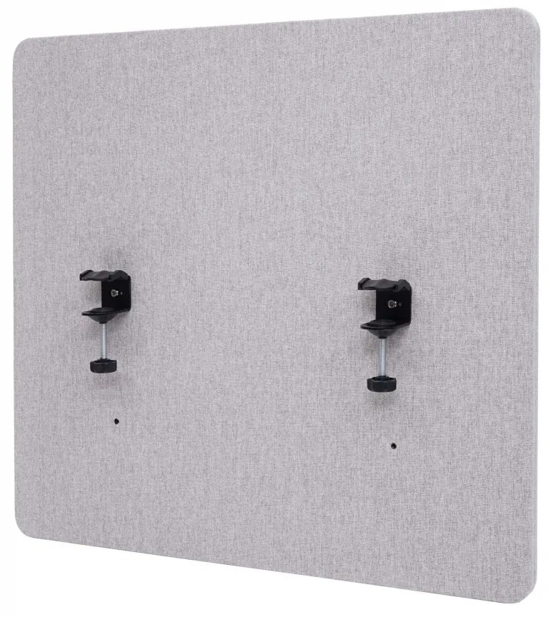 Akustický panel na stôl HWC-G75 - dvojstenná látka/textil - 65x60 cm - sivá
