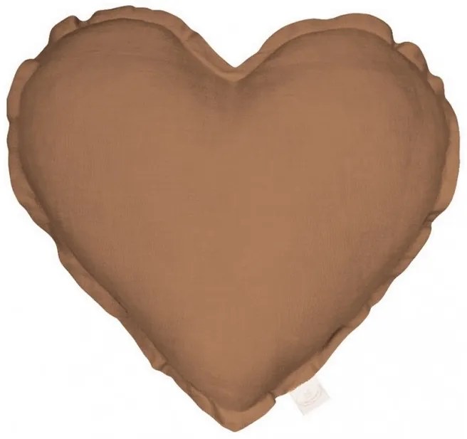 Ľanový vankúš Srdce Pure Nature: Chocolate