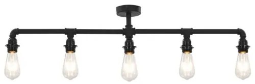 vidaXL Stropná lampa čierna 5 x E27 žiarovky-