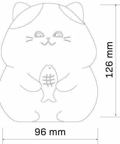 LED RGBW Stmievateľná detská dotyková lampa GATTO LED/1W/3,7V 1200 mAh