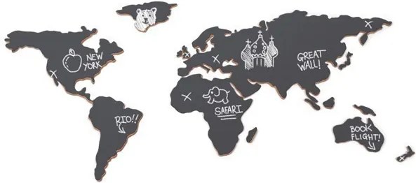 LUCKIES Kriedová tabuľa mapa sveta