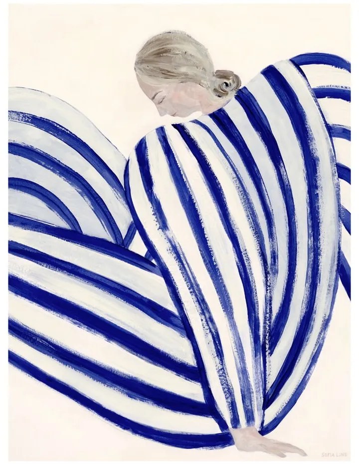 Plagát 30x40 cm Blue Stripe at Concorde – Sofia Lind – The Poster Club
