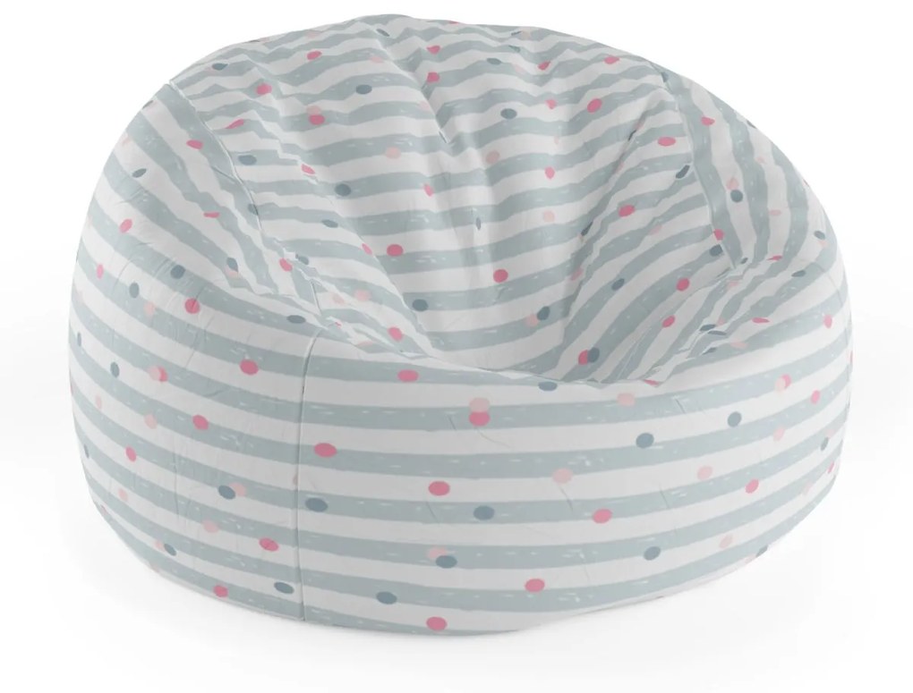 Sablio Sedací vak Cocoon Tečky a pruhy - 115 x 75 cm x 45 cm
