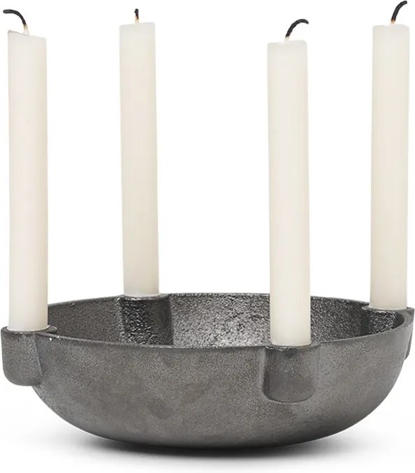 Svietnik v tvare misky Bowl Candle Holder, malý – čierna mosadz