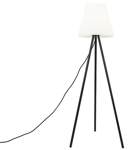 Moderná vonkajšia lampa čierna s bielym odtieňom IP65 - Virginia