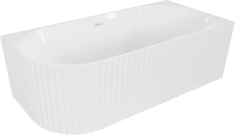 Mexen Gia Rohová Vaňa 150x75 cm, Biela Lesk, Pravý Prepad