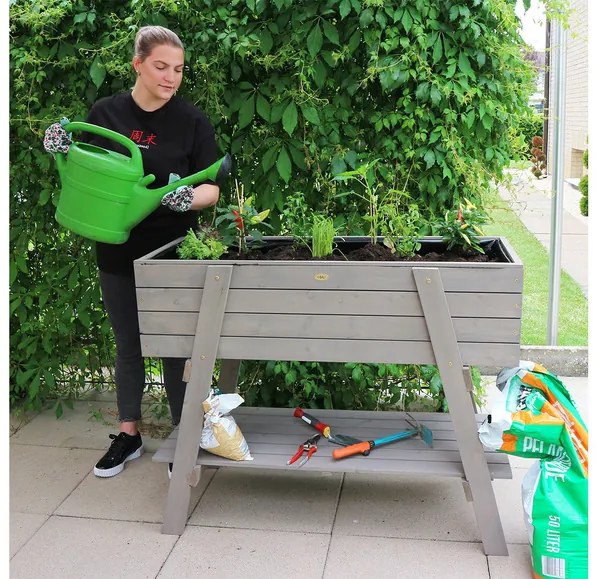 Habau Vyvýšený záhon Alina, 115 x 45 x 89,5 cm, sivý  (100343151)