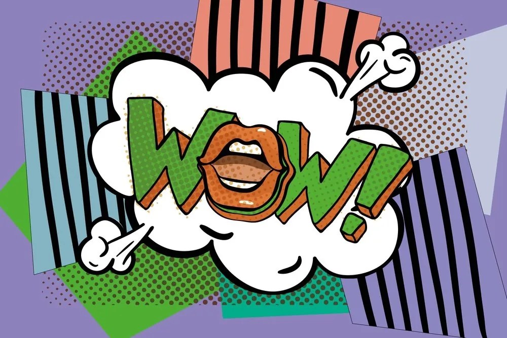 Tapeta štýlový fialový pop art - WOW! - 450x300