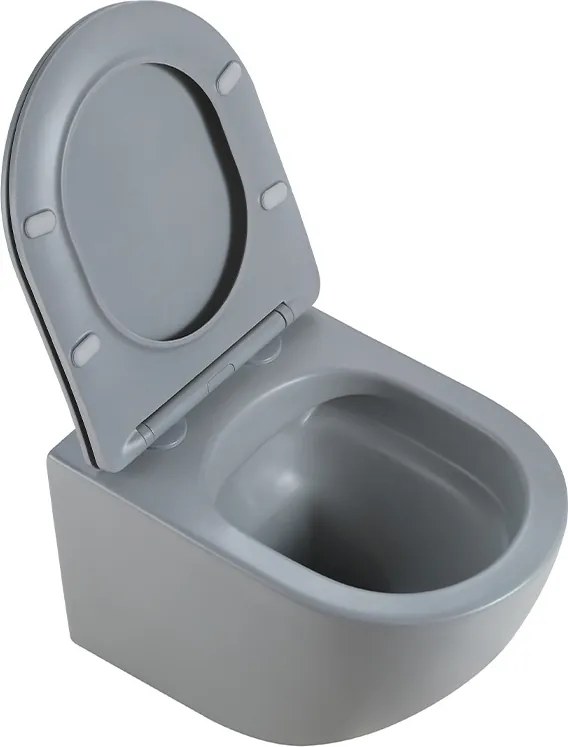BPS-koupelny Závesná WC misa so SoftClose sedadlom HYD-7602, sivá mat