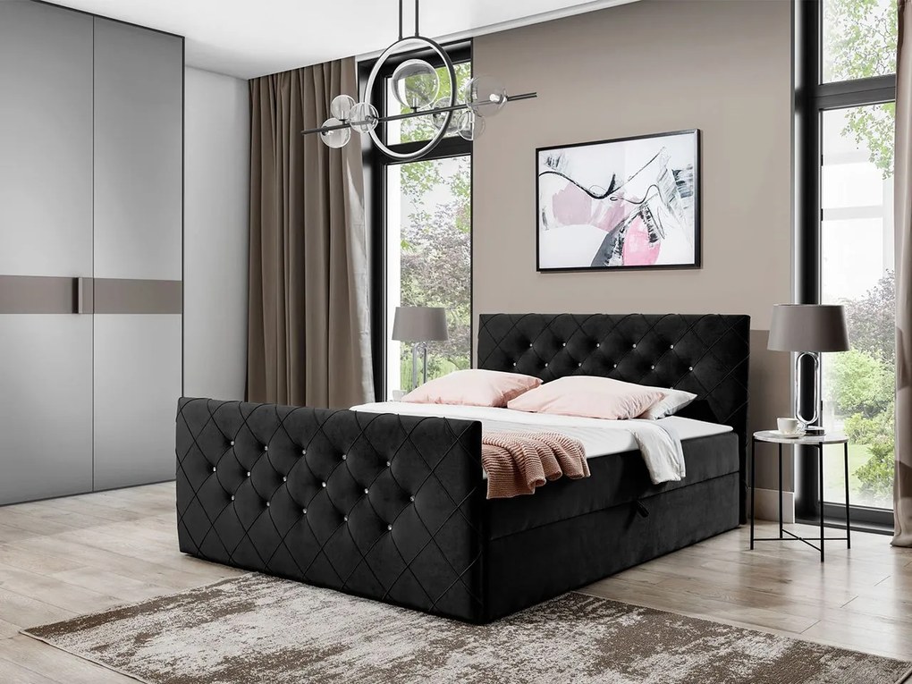 Kontinentálna posteľ Dotan, Rozmer postele: 200x200, Dostupné poťahy: Amor Velvet 4306