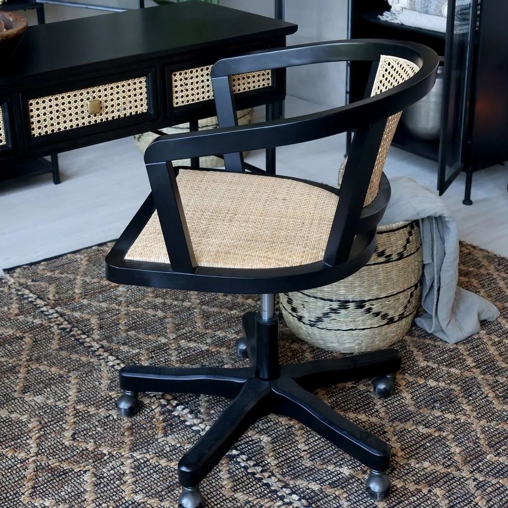 Antik drevená stolička s výpletom a opierkami na kolieskach Old French chair - 62*62*92 cm