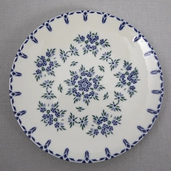 24-dielna jedálenská súprava biela/modrá/porcelán