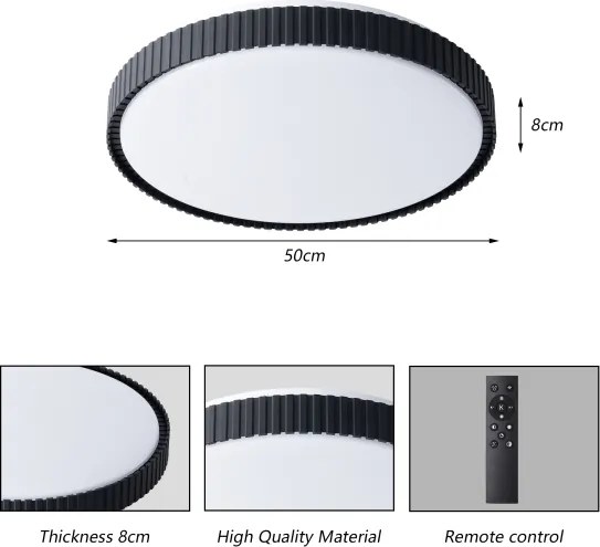 Brilagi - LED stmievateľné stropné svietidlo CORVO LED/72W/230V 3000-6000K čierne pr. 50 cm + diaľkové ovládanie