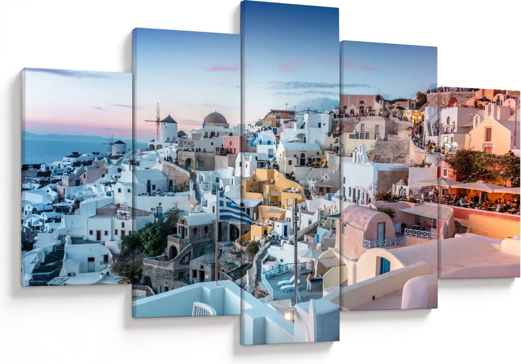 Obraz - Súmrak v Santorini (150x105 cm)