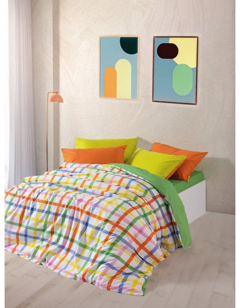 Obliečky na dvojlôžko/predĺžené z bavlny Renforcé s plachtou/4-dielne 200x220 cm Hype – Mijolnir