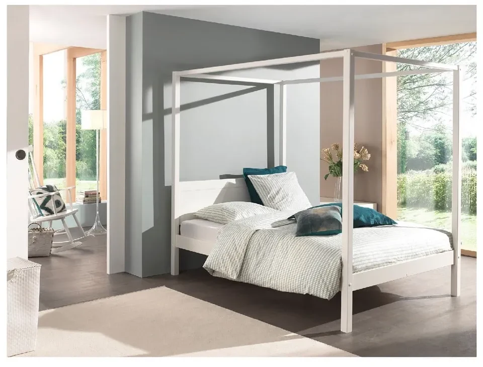 Biela detská posteľ 140x200 cm PINO CANOPY – Vipack