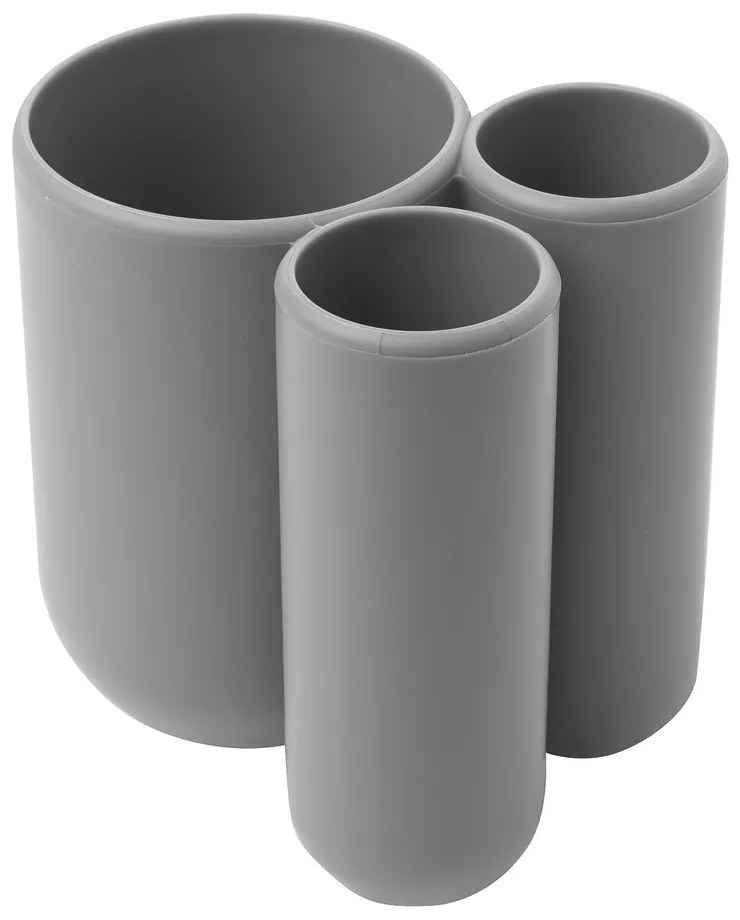 Sivý plastový téglik na zubné kefky Touch – Umbra