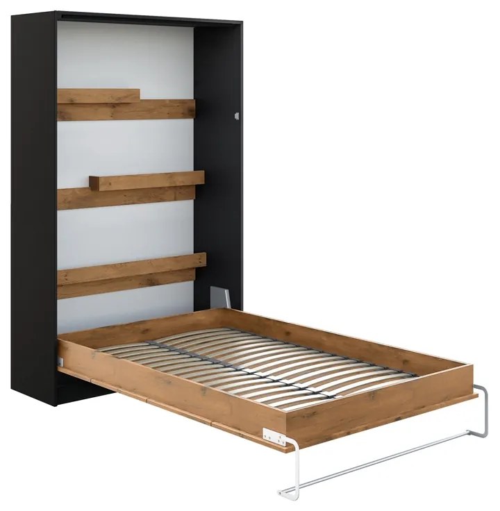 Sklápacia posteľ Loft 140x200 New Elegance - Čierna/Dub Lancelot