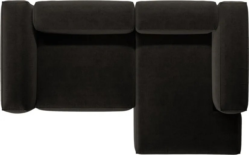 Čierna rohová pohovka (pravý roh/s leňoškou) Bergamo – Cosmopolitan Design