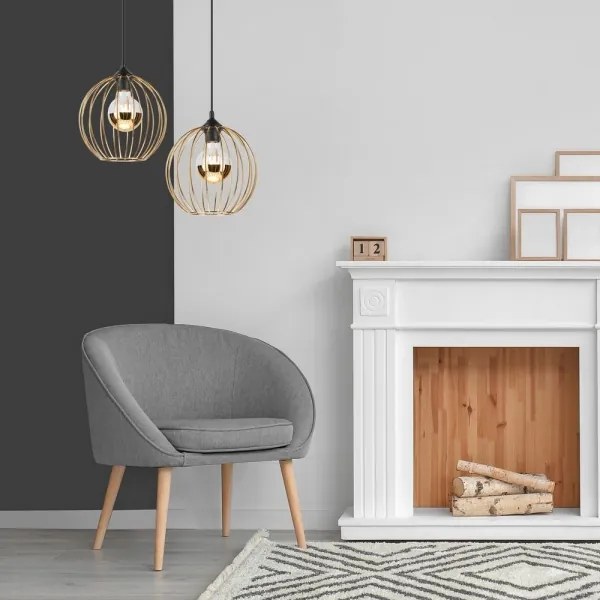 Luster na lanku ZOYA 1xE27/60W/230V zlatá