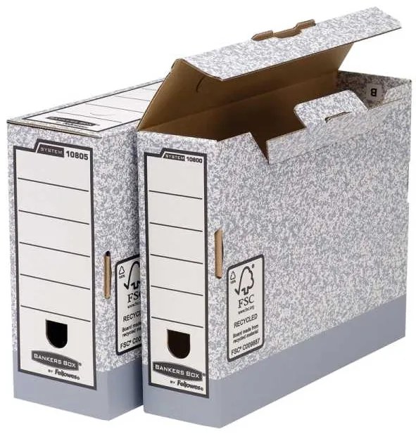 Archivačný box Fellowes Bankers Box 80 mm - 10 ks, sivá