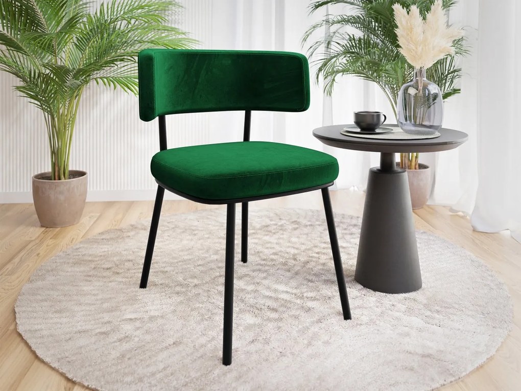 Čalúnená jedálenská stolička Serossa, Dostupné poťahy: Magic Velvet 2217, Farby: čierna