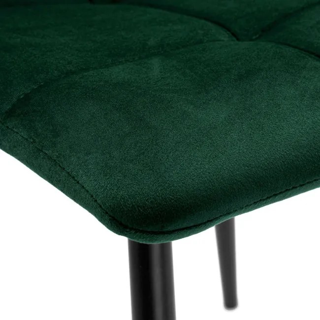 Jedálenská stolička DENVER zamatová, čierna / tmavozelená