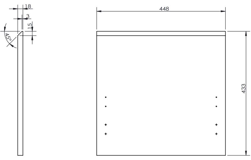 Mexen Rivel, kúpeľňová skrinka 45 cm, 1 zásuvka, drážkovaná, orech, 91A20-04547-1-BF86