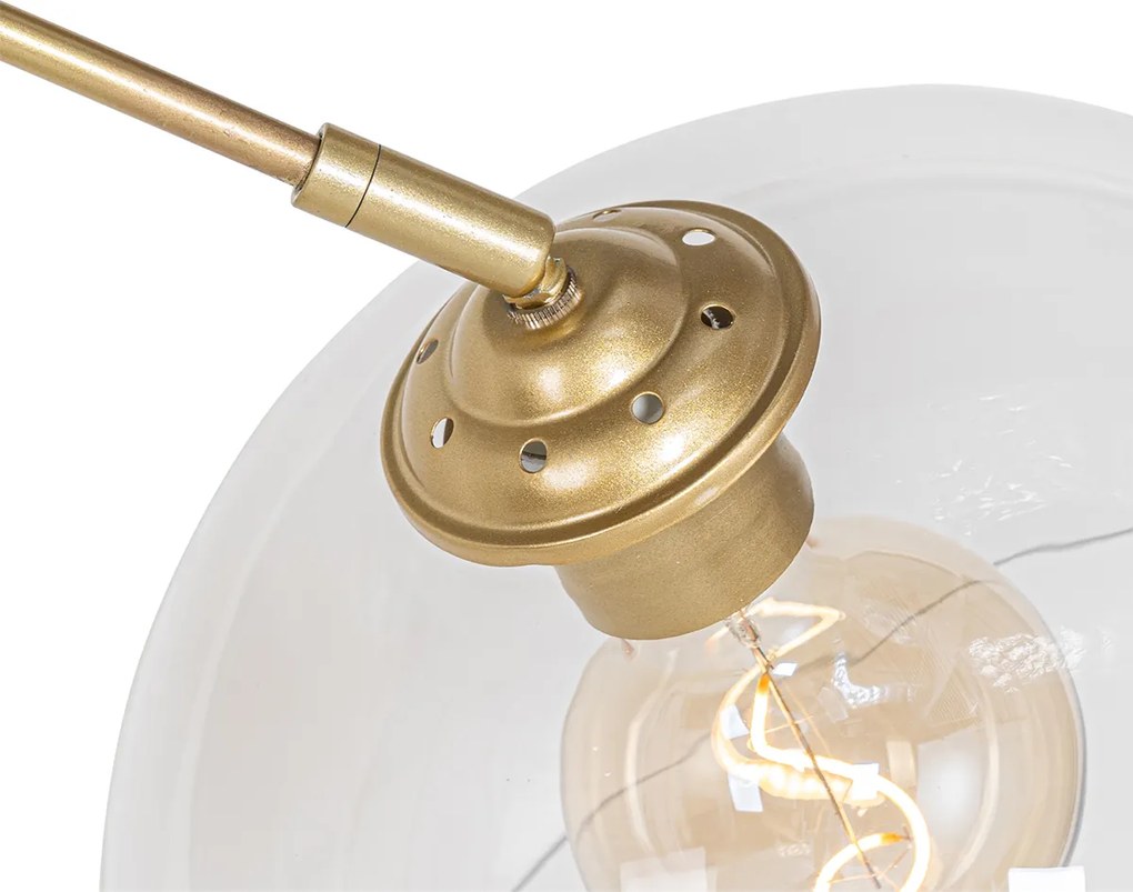 Inteligentná oblúková lampa mosadzná s čírym sklom vrátane WiFi G95 - Arc