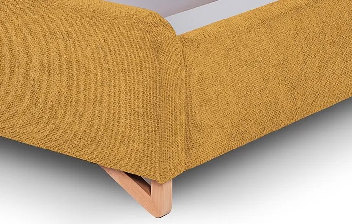 Posteľ Flamingo 180x200 cm, žltá štruktúrovaná tkanina