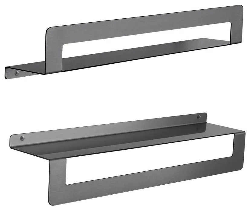 Gedy - Polička s vešiakom na uteráky CLEO 50 cm metalická sivá
