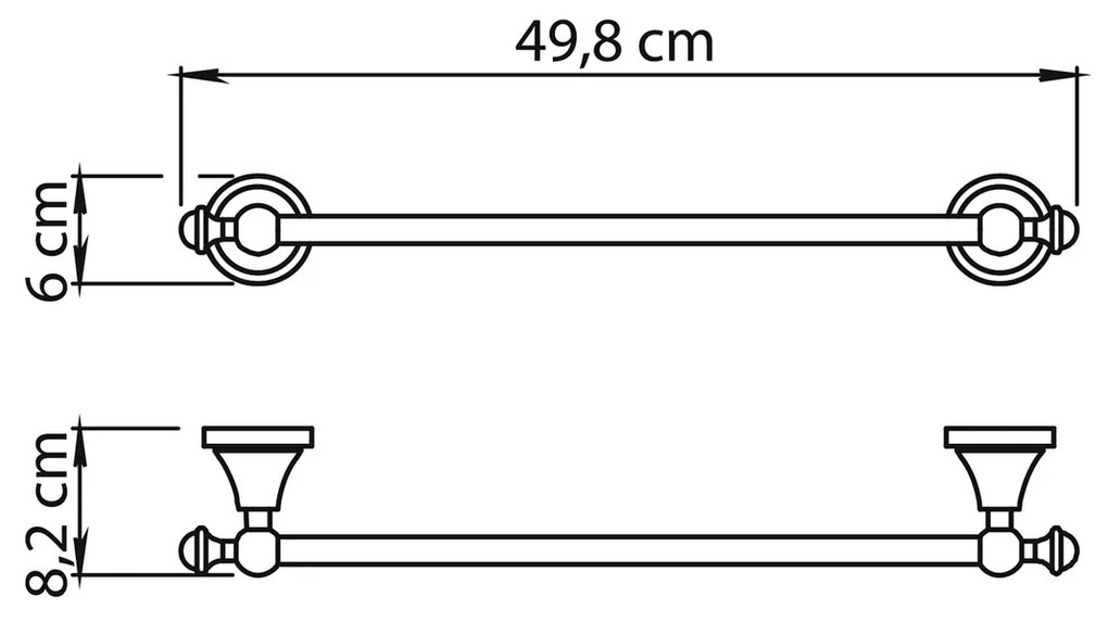 GEDY NV214513 Nevis držiak uterákov 45 x 8,2 cm, chróm