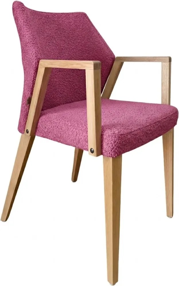 Čalúnené polo-kreslo ZORA s dubovými nohami a podrúčkami, 56x60x87 cm Catch-Me15