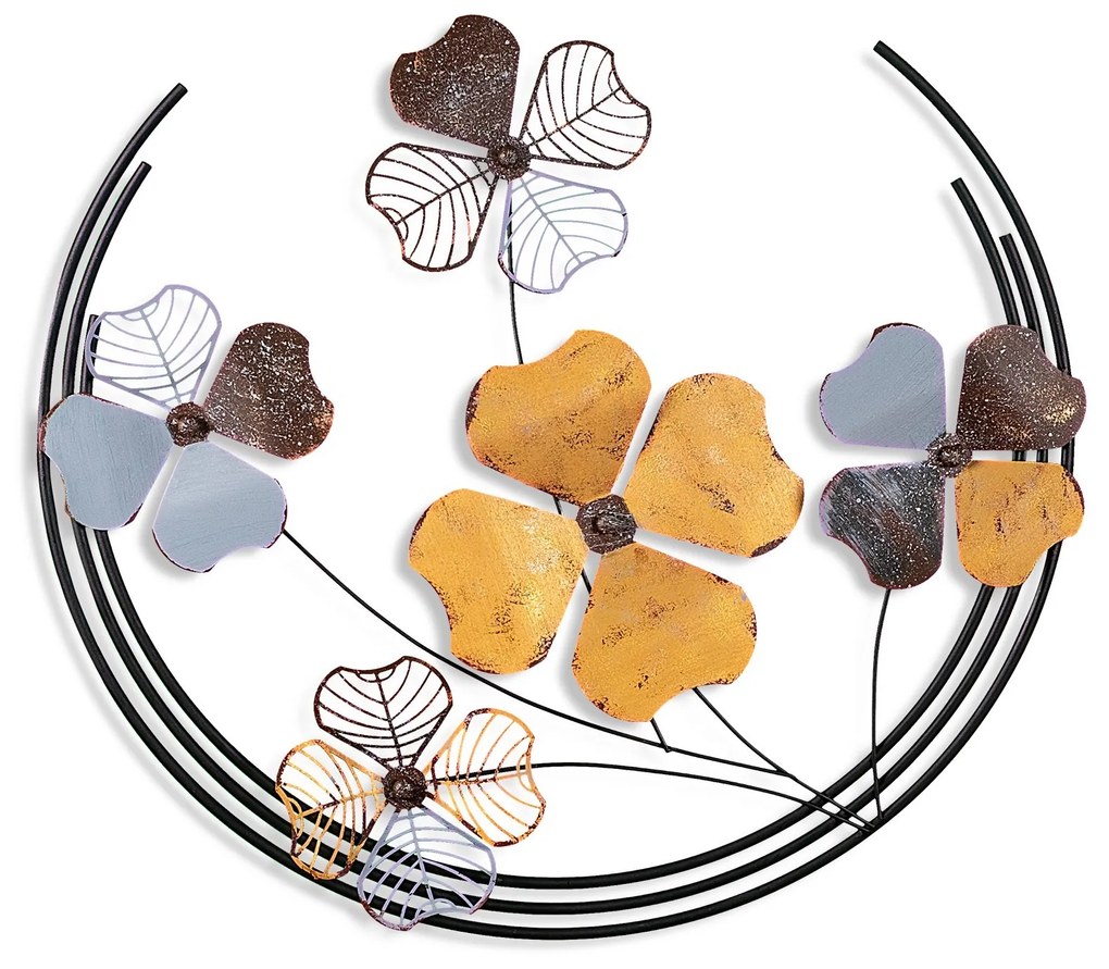 Nástenná kovová dekorácia Haiyang 2 viacfarebná