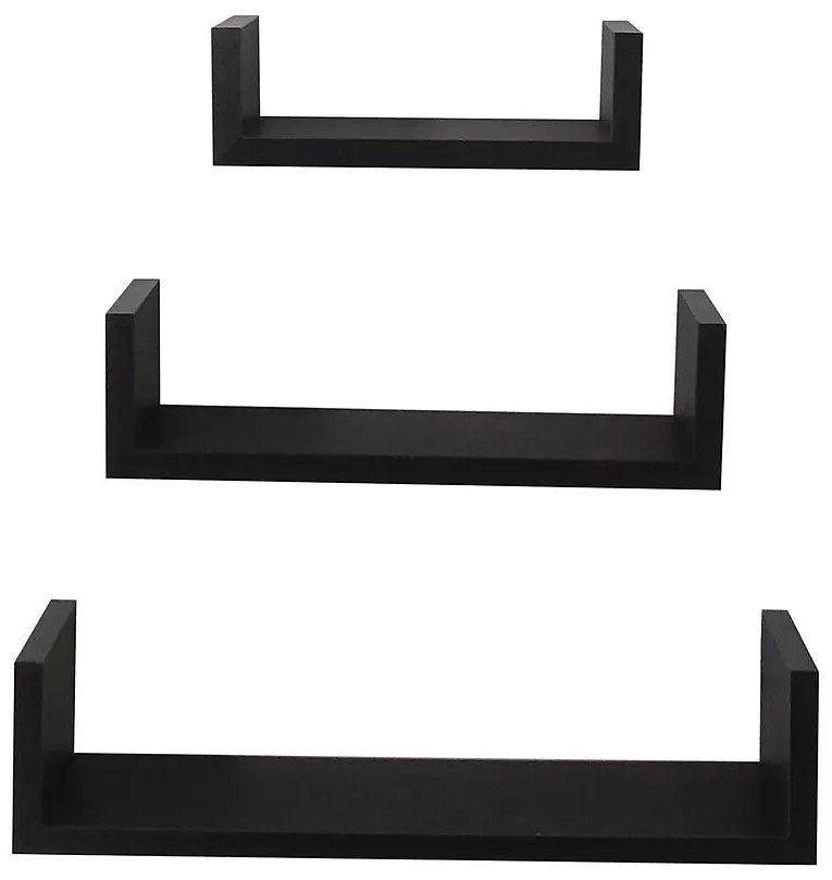 Závesné police 3 ks PD11039 čierna