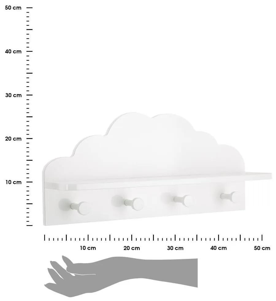 Nástenný vešiak s policou Cloud biely