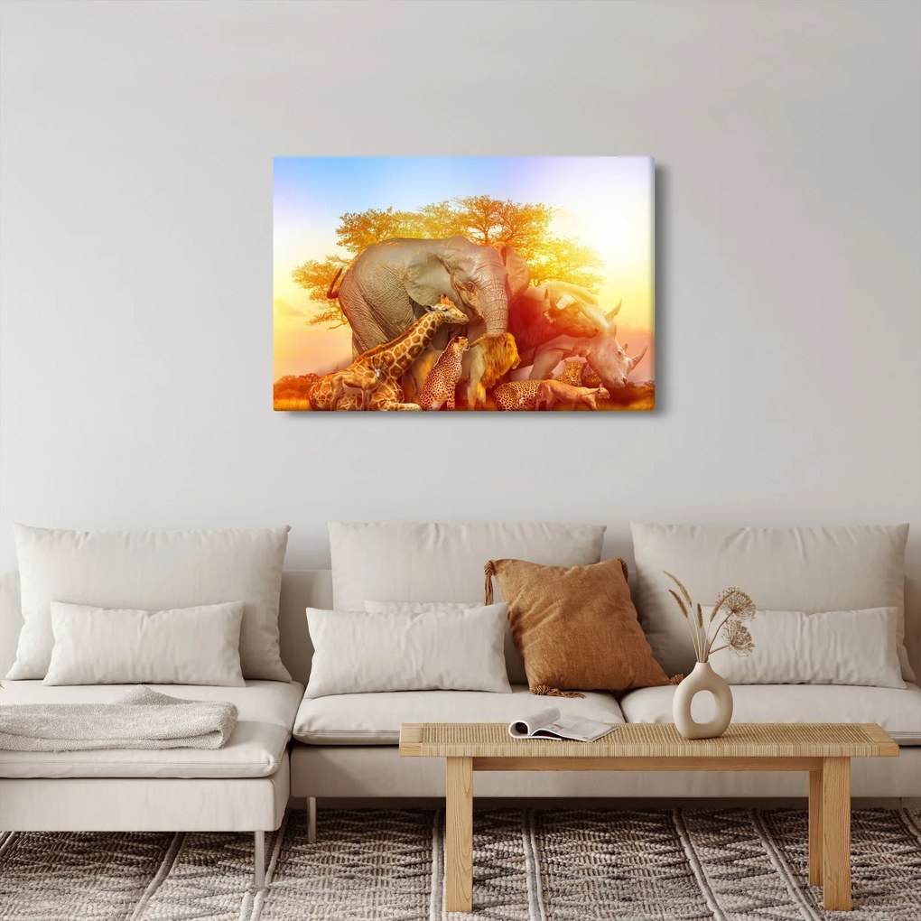 Obraz afrických zvieratiek (90x60 cm)
