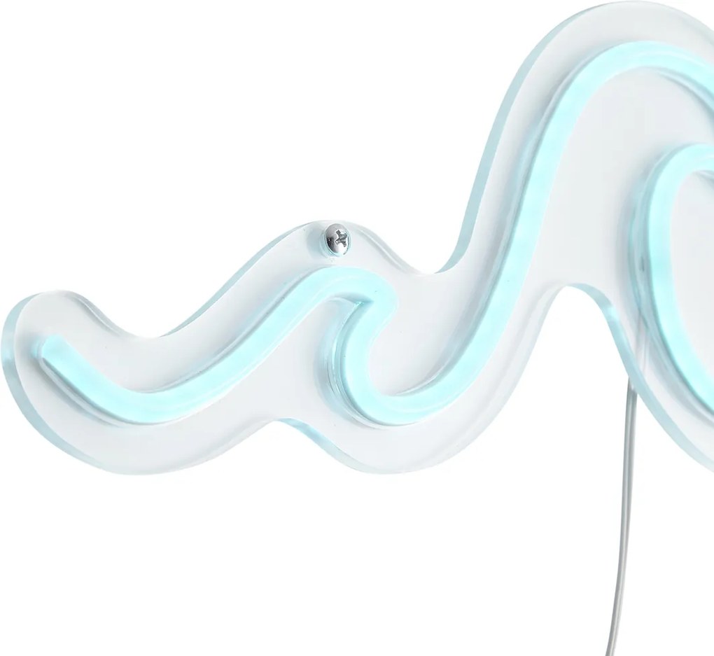 Neónové nástenné svietidlo modré vrátane LED - Wave