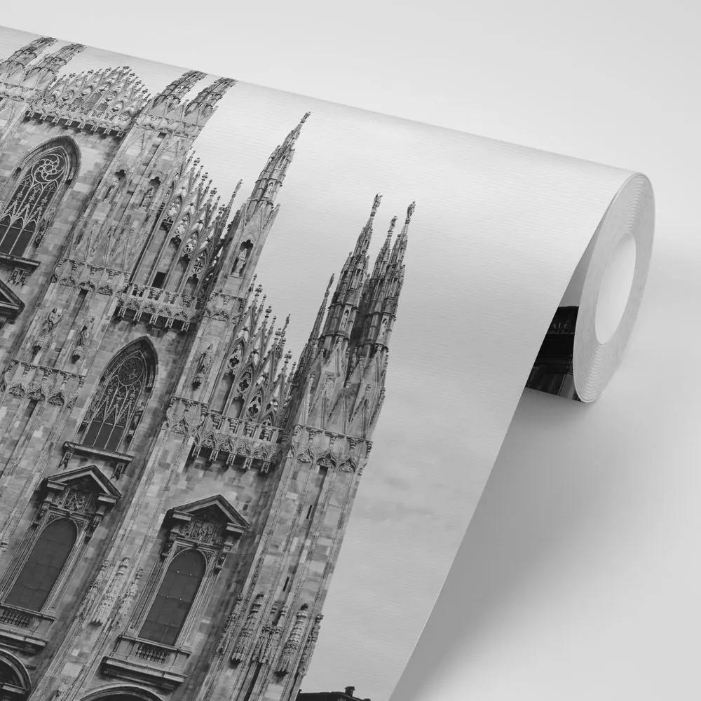 Samolepiaca fototapeta Milánska katedrála v čiernobielom - 300x200